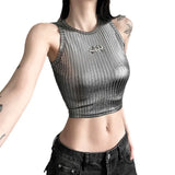 Spring 2024 New Women's Sexy Hottie Vertical Stripe Sleeve Sling Sling Small