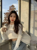 Mink Cashmere Knitted Pullover Women's Autumn New Sweater Pure Desire Short Tight-fitting Long-sleeved