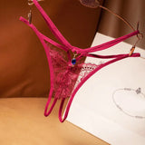 sexy thong ladies cross belt ultra-thin hollow temptation panties hot open file t pants eyelash diamond cutout thong