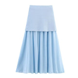 Women's ZA New Multi-Color Button Knitted Vest Vest Half-Skirt