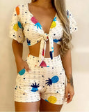 New Independent Station Fashion Style Sexy Fashion Printing 2-Piece Set-Outfit