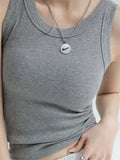 Ribbed Camisole with Padded Bust Women Sleeveless Undershirt Summer Solid Color Outerwear Concealing Side Cleavage-Outfit