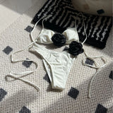 2024 Color Rose Drawstrings And Binddle Swimwear