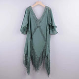 Outings Women Pareo For The Beach Cover Up Summer Dress 2021 Irregular Patchwork Polyester Tunic Robe De Plage