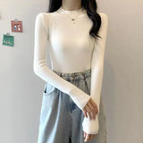 Turtleneck Sweater Winter Pullover Knitted Basic Top Elastic Fall Slim Ladies Jumper Casual Long Sleeve Female Sweater-Outfit