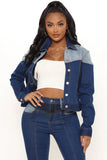 Contrast Color Button Up Short Denim Jeans