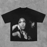 Street Pistol Trend New Front And Rear Printing T-Shirt Gothic High Street Short-Sleeved Round Collar