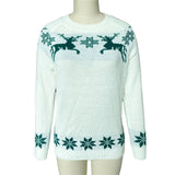 Top Jumper Knitwear Hot Christmas Santa Claus Xmas Printing Long Sleeve O-neck Christmas Knitting Pullover Women