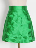 Solid Slim Skirt For Women High Waist Patchwork Appliques Floral Mini Skirts Female Summer Clothes Fashion New