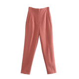 Fashionable Multi-Color Pendant High-Waisted Straight Harlan Casual Suit Trousers In Spring And Summer 2024-Outfit