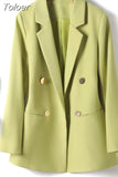 Blazer Women Spring Autumn Elegant Long Sleeve Suit Jacket Casual Office Lady Coat Chic Femme Pants