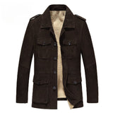 Stand Men's Coat Fur Velvet Artificial Wool Jacket Cold Anti-Freeze Thick