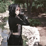 Hooded Hoodie Women's Autumn And Winter Dark Gothic Halloween Trend Long-Sleeved Sweater-Outfit