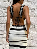 Striped Crop Top & Maxi Skirt Two Piece