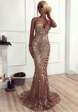 Sequins Straps Long Mermaid Evening
