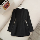Dresses For Women 2022 new Autumn Long Sleeve Bow Black Mini Dress Korean style fashion Suit Dress casual white