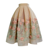 Casual Patchwork Floral Skirt For Women High Waist Colorblock Midi Skirts Female Fashion Clothing Summer 2022