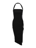 Split Halter Maxi Dress-Outfit
