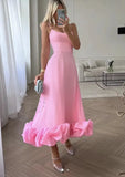 Fashion Sling Belt Three-Dimensional Flower A Skirt Hot New