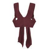 2021 Sleeveless Knitted Crop Sweater Sexy Autumn Summer Fashion Vest Black Casual White Jumper Top Female