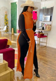 Turtleneck Side Slit Long Sweater Top 618-1-Outfit