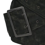 Spring New Personalized Super Large Metal Buckle Cross Retro Washing Pu Leather Skirt