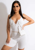 Sexy V-neck Sleeveless Solid Skinny