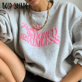 Bold Shade Soft Girl Style Loose Sweatshirts Women Long Sleeve Fashion Casual Indie 90s Hoodies y2k Letter Print Sportswear