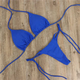 Hanging Neck Strap Adjustable Sexy Bikini Women Split Strap Multi-Color Three-Point