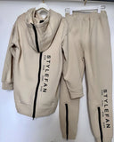 Free Shipping Casual Zipper Letter Hoodie Sweater Set Women's Pullover Sweater & Pants 2-Piece Loose Sportswear Set 2022