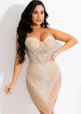 Sexy Straps Sleeve Rhinestone Party Bodycon
