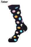 Classic Colorful Dot Printed Happy Socks Men Casual Combed Cotton Harajuku Socks Funny Crew Socks For