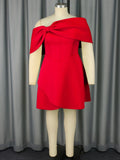 New Multi-Colored Shoulder Dress Sexy Wind Party Party Dress Dress Dress