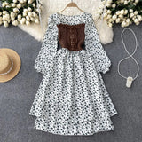 Dress With French Bumpy Dress Broken Floral Dress Color Two Pieces Of Sweet Fake Dress Long