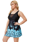 High-Waisted Printed Plus Size One Piece