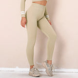 Seamless Gym Set Fitness Clothing Women Sports Clothing Sportswear Female Workout Legging Khaki Zipper Crop Top Sport