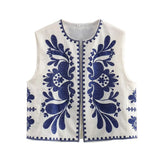 Explosion Women's ZA Fashionless Sleeveless Embroidered Vest Women's
