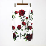 Waist Floral Print Skirts Vintage Elegant Office Lady Bodycon Skirt 2019 Women Summer Pencil Skirt Korean