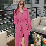Women's Long-Term 2025 Spring And Autumn Black Korean Version Of Large-Size Small Man Popular British Wind Coat Over The Knee