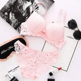 Wireless Sweet Sexy Lingerie Femme Sheer Bra Design Bras Set For Women Invisible Push Up Bra Set Underwear Lace