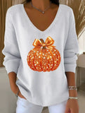 Coarse Needle Hot Selling 3D Digital Printed Lady V Collar Autumn Winter