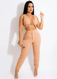 Sexy Sleeveless Crop Top And Pant 2 Piece