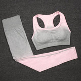 Set Sport Wear Women Gym Workout Fitness Clothing Female Sport Suit High Waist Legging Sports Bra