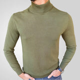 Men's Spring And Autumn Thin High-Necked Knitted T-Shirt Long-Sleeved Slim Sweater