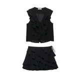 Feng 2025 New Summer Laminate Decoration Shirt 8372079 Laminate Decorative Skirt 8372080 Two-Piece