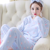 Heart Fur Suit Set Home Wear 2 Pieces Set Outfits Women Winter Warm Fur Pllover & Pants Female
