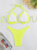 Three-Point Three-Point Three-Dimensional 3D Flower Low-Waisted Bikini Sexy Split Swimsuit Woman 2025 New
