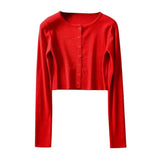 New Summer Thin Knitted Cardigan Women Spring Long Sleeve Basic Cropped Sweaters Female Casual Short Jumper