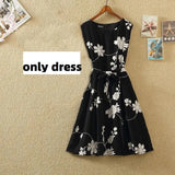 Suit Women's Fashion 2022 Summer New Korean Bandage Retro Sleeveless Printed Chiffon Dresses Chiffon Blouse Two-Piece