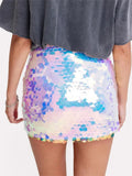 Women Sequined Skirts Sparkle Slim Short Mini Skirts Shiny Glitter Pencil Skirts Nightwear Party Club Streetwear 2023-Outfit